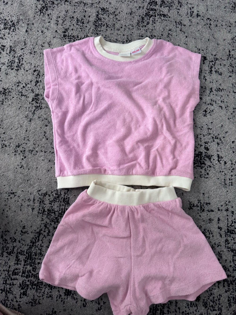 Zara Kids Light Pink Two-Piece Matching Set with Cream Trim